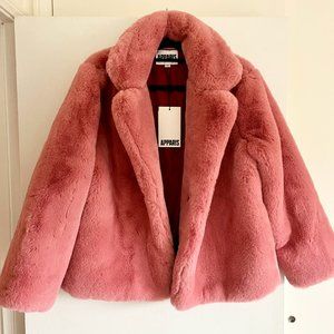 NEW! Apparis Manon faux fur Rose Coat -- Size M